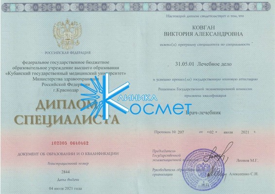 Диплом Лечебник